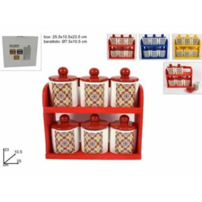 Set Barattoli 6 Pz Maiolica