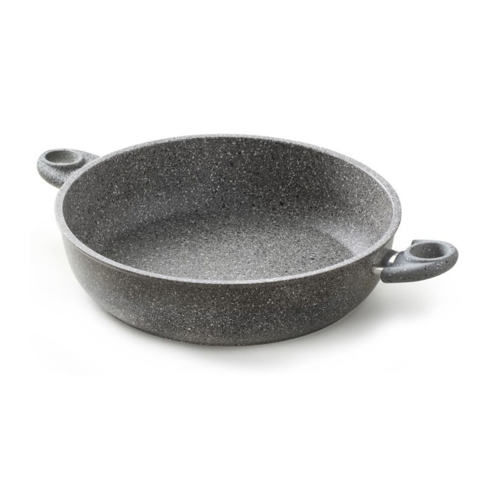 Tegame Alto Antiaderente Effetto Pietra 2 Maniglie Cm 32 - Cuore Di Pietra