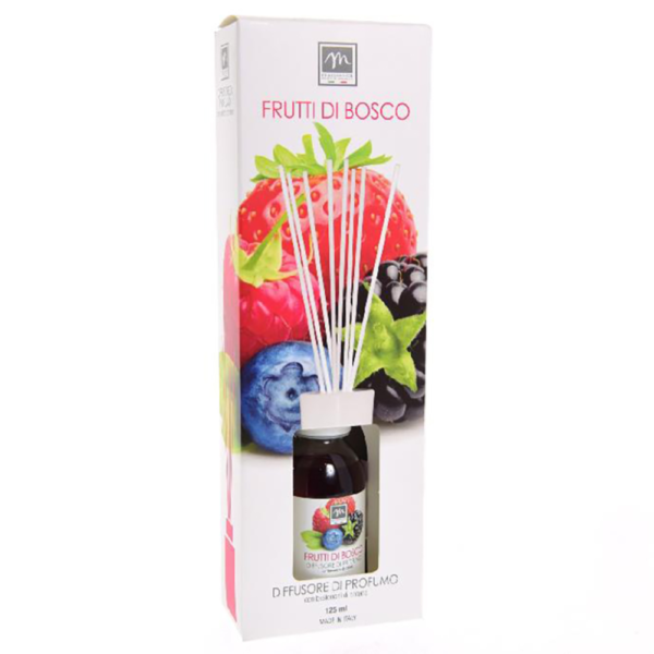 Diffusore Di Essenza Con Bacchetti In Cotone 125 Ml Frutti Di Bosco
