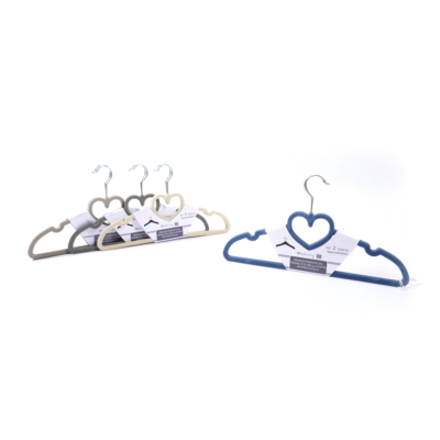 Set 2 Grucce Appendiabiti In Plastica Vellutata 42 X 23 Cm