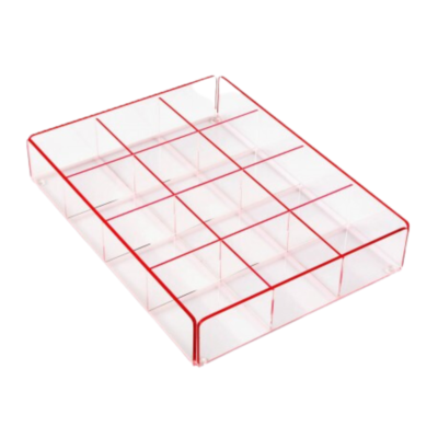 Vassoio Acrilico Multi Rosso