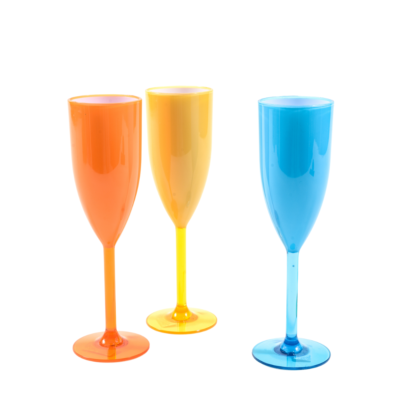 Bicchiere Flute In Polistirene D6.5 X 21.5 cm Colori Assortiti