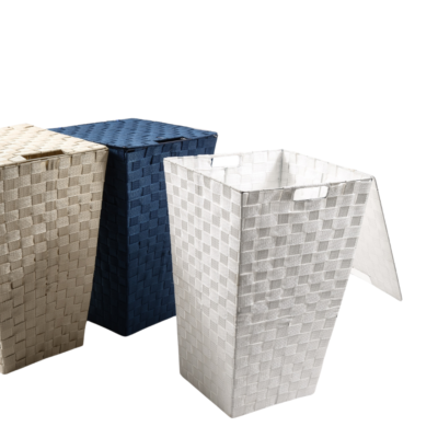 Cesta Lavanderia In Nylon Con Coperchio Colori Assortiti 34x34x52H