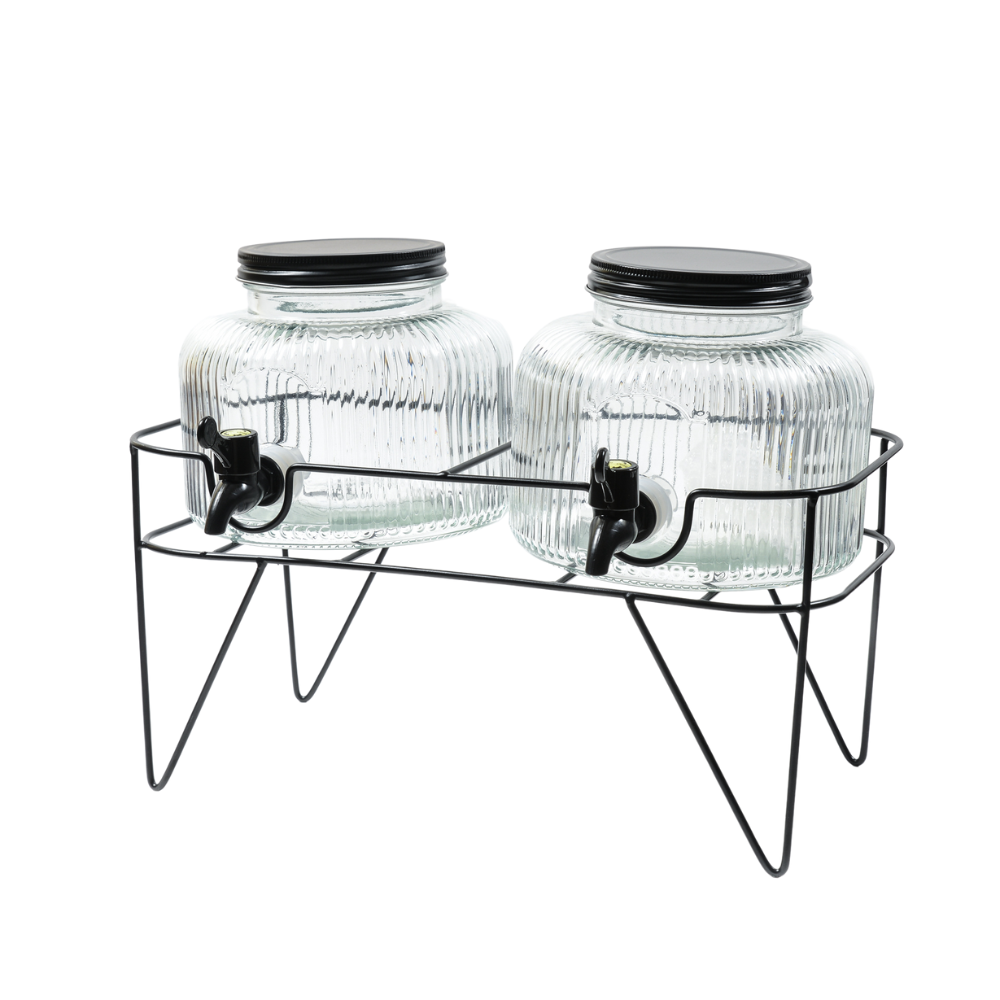 Set 2 Dispenser In Vetro 2 x 2.5L 38 x 26 cm