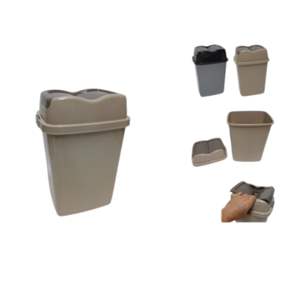 Pattumiera 10Lt Con Coperchio 2 Ante Basculante 2 Colori