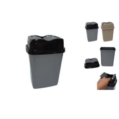 Pattumiera 18Lt Con Coperchio 2 Ante Basculante 2 Colori