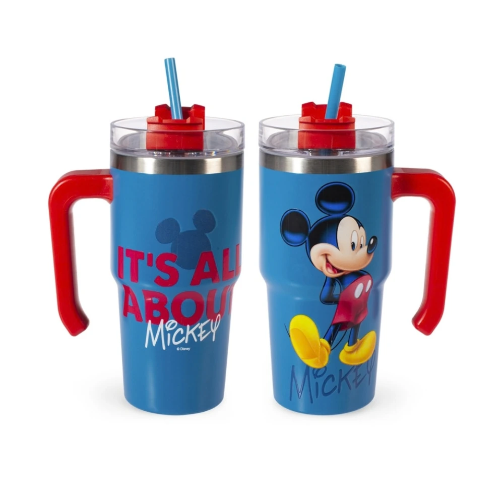 Mug Termica Mickey Mouse Disney 600ml con Cannuccia e Manico - It's All About Mickey